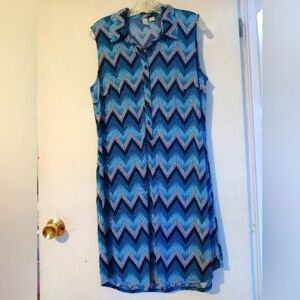TACERA‎ Chevron Print Sleeveless Dress Sz. Large